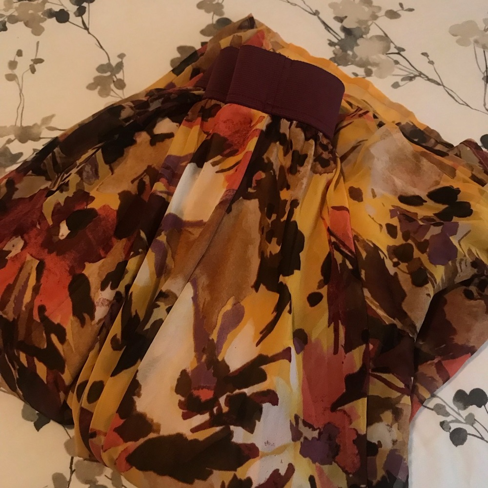 Winter color skirt. Brown mustard.